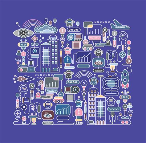 Robot City vector illustration 10920388 Vector Art at Vecteezy