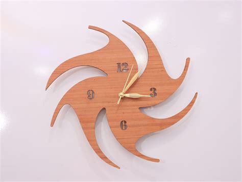 Laser Cut Unusual Wood Clock Unique Wall Decor SVG DXF CDR AI PDF Free ...