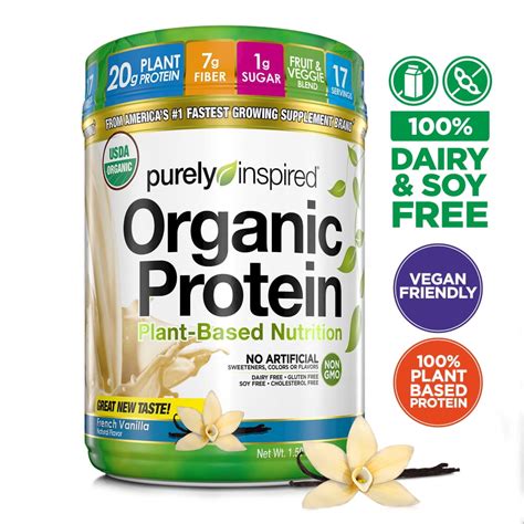 Purely Inspired Organic Plant Protein Powder, Vanilla, 20g Protein, 1 ...