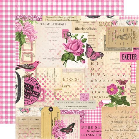 Pink Collage Color Palette Color Palette Simple Vintage Essentials Color Palette 12x12 Paper by ...