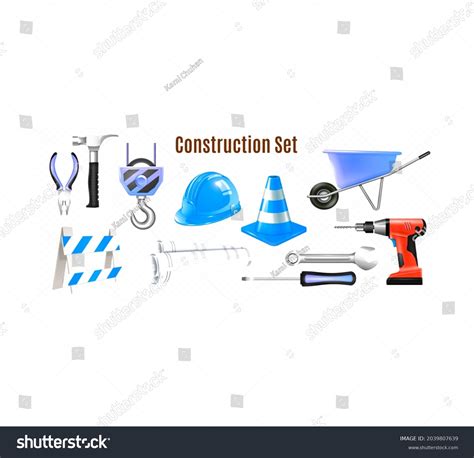 Engineering Icon Working Tools White Background Stock Illustration ...