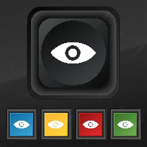 Colorful Buttons With Eye And Intuition Symbols For Design Vector, Flat ...