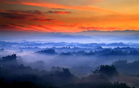 Wallpaper morning, fog, sunrise, valley, mist images for desktop, section природа - download