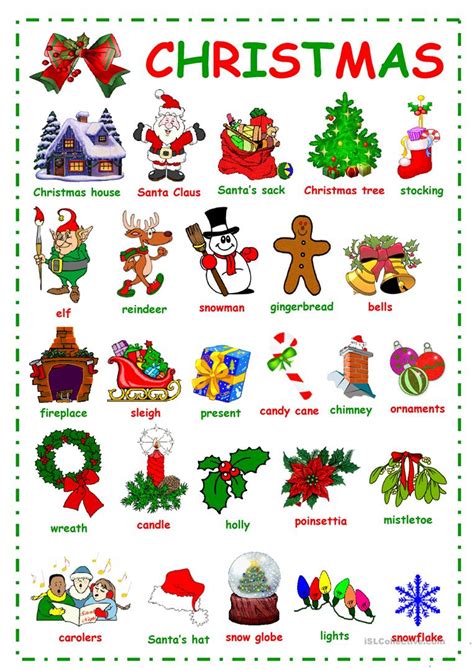 Christmas Vocabulary Worksheet – AlphabetWorksheetsFree.com