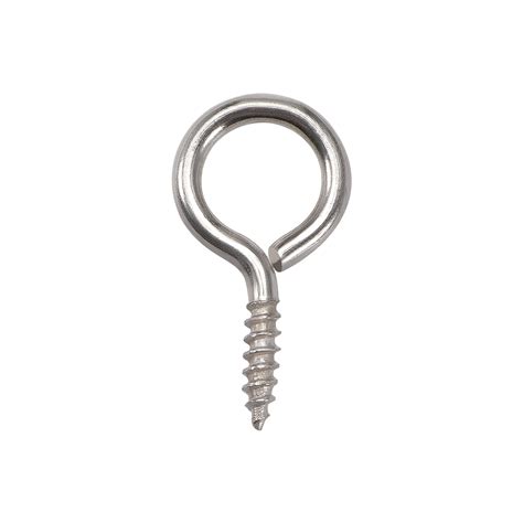 0.75" Small Screw Eye Hooks Self Tapping Screws Carbon Steel Screw-in Hanger Eye-Shape Ring ...