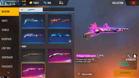 Best M1887 Gun Skin In Free Fire For One Tap Headshot - Rapper Underworld M1887 Vs Tropical ...