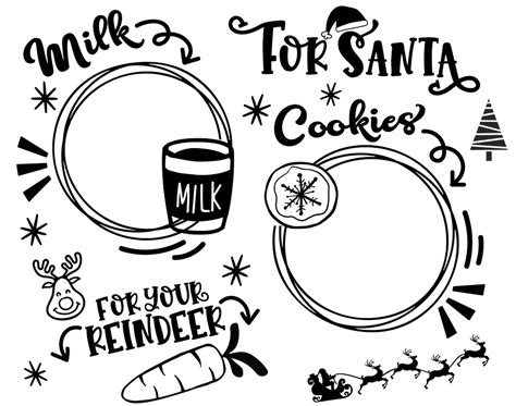 Santa Cookie Tray Clipart - Santa Plate or Tray: JPG & PNG