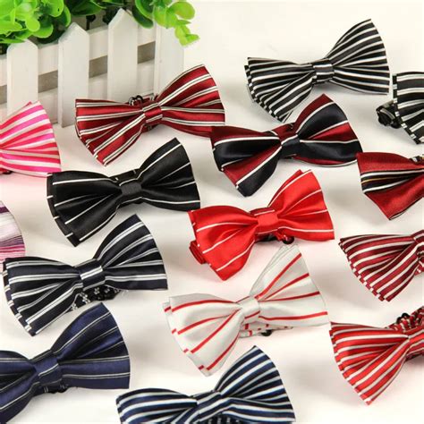 Children's bow tie printed striped polyester silk fashionable Baby for kids boys wedding party ...