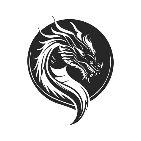 Enhance your business image with our black and white, elegant dragon ...