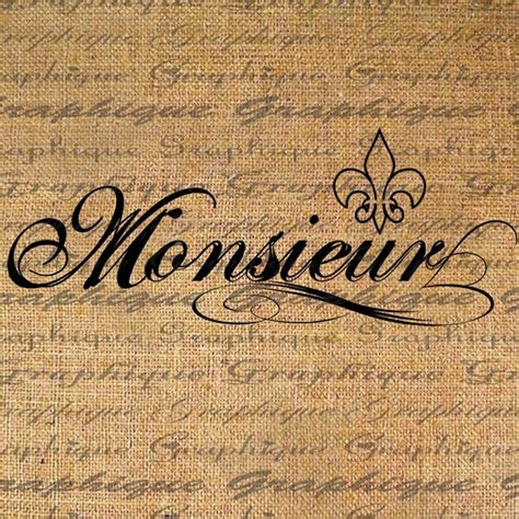 Monsieur French Mr Text Typography Word Digital Image Download - Etsy