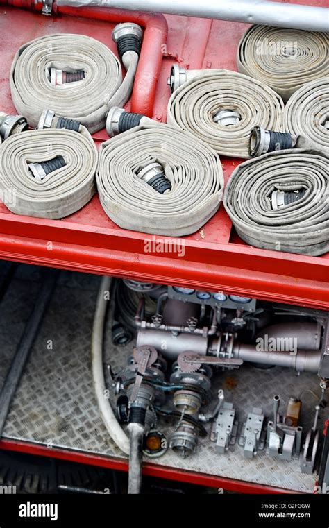 Fire truck hose water hi-res stock photography and images - Alamy