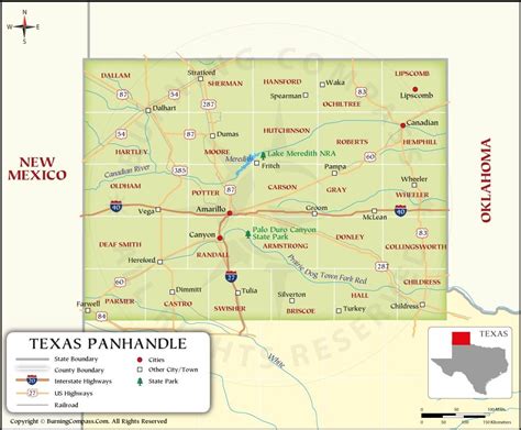 Texas Panhandle Map, Map of Texas Panhandle