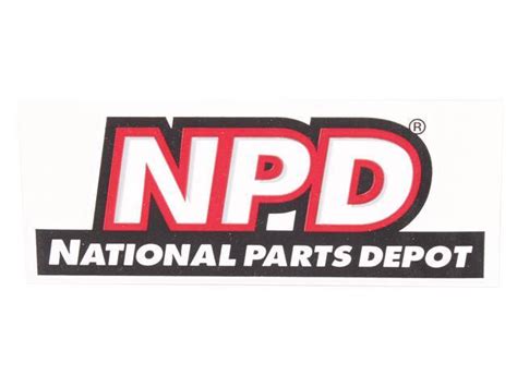 DECAL, NPD Logo, features *NPD* and *NATIONAL PARTS DEPOT* in white on ...