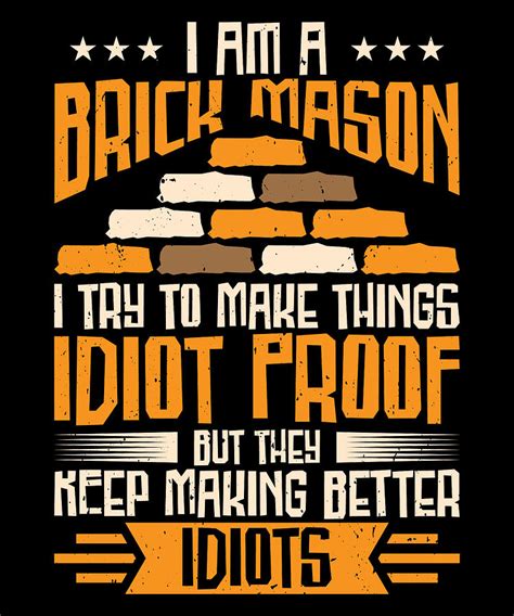 Brick Mason Building Bricklayer Masonry Digital Art by Toms Tee Store ...