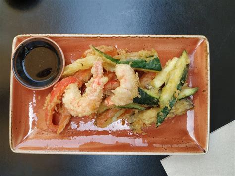 Japanese Food: Vegetables Tempura with Soy Stock Image - Image of ...