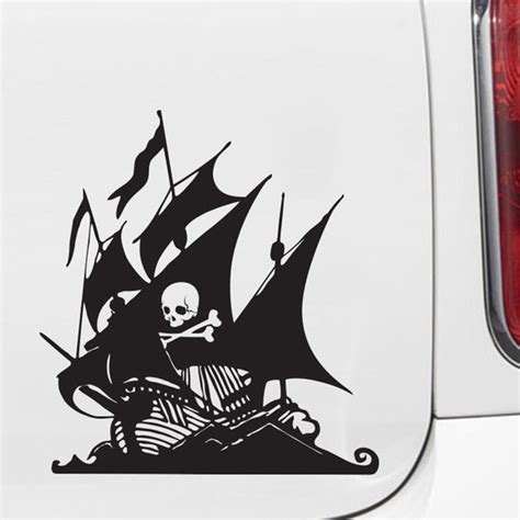 CAR Pirate Ship w Skull & Crossbones Car Vinyl Decal