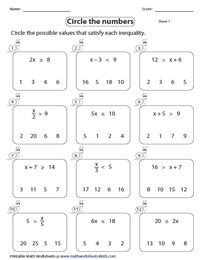 36 One Step Inequalities Worksheet - support worksheet