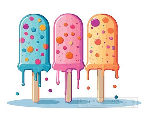 Ice Cream Clipart-cartoon style colorful ice cream popsicles