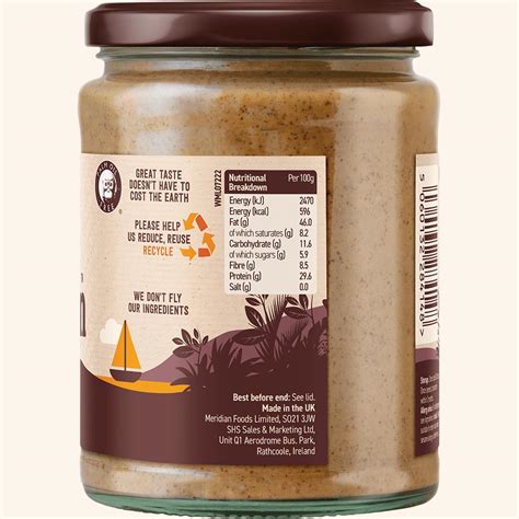 Meridian Organic Smooth Peanut Butter 470g Jar