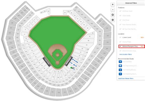 Texas Rangers Ballpark Seating Map | Printable Maps