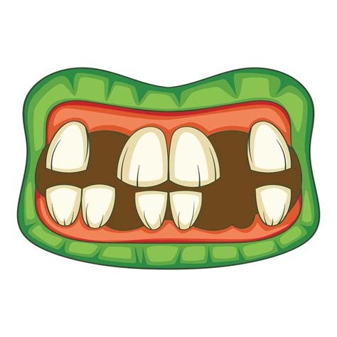 Zombie teeth icon, cartoon style 15222892 Vector Art at Vecteezy