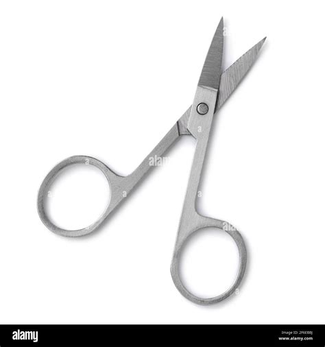 Metal pair of manicure nail scissors isolated on white background Stock Photo - Alamy
