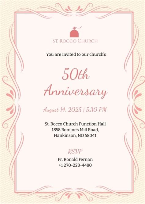 Invitation Letter To Church Anniversary