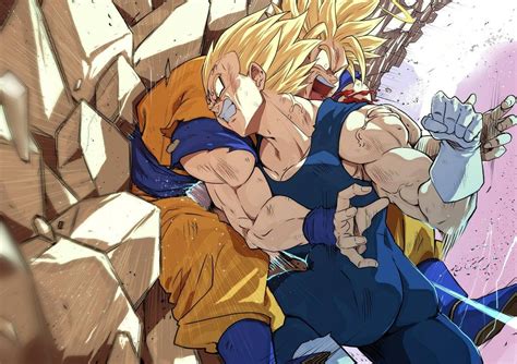 Goku vs Majin Vegeta - Fanart | Goku vs, Anime dragon ball, Dragon ball art