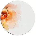 Designart Orange Rose Flower Watercolor Disc Flower Artwork on Large Metal Circle Wall Art