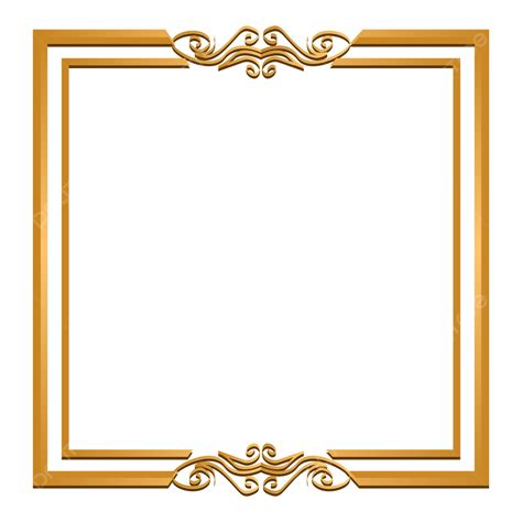 Golden Square Frame Vector PNG Images, Square Golden Frame, Square ...