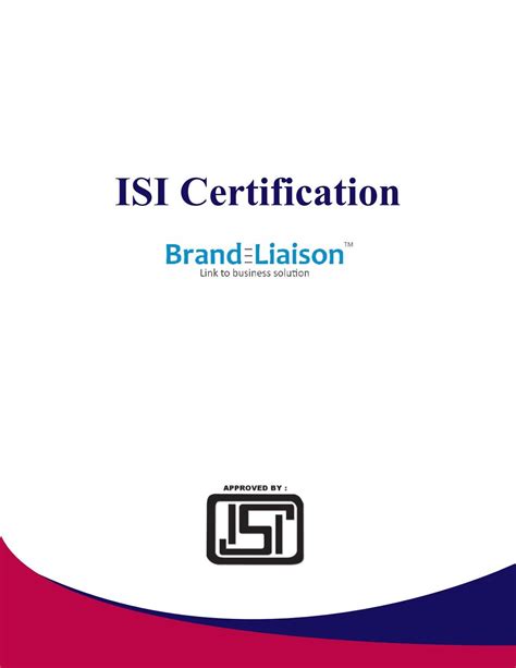 ISI Mark Certification Documents by brandliaison - Issuu