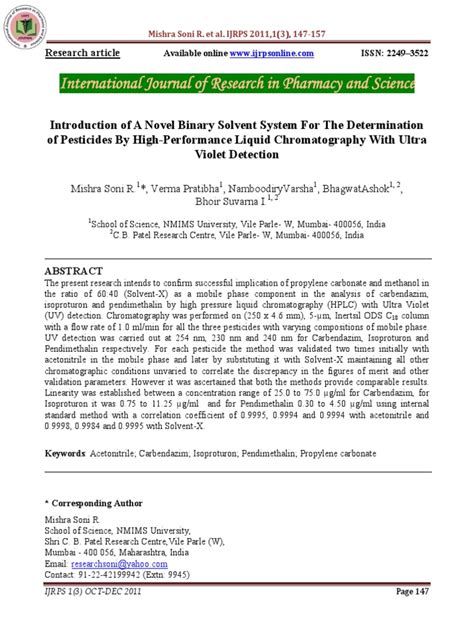 Pendimethalin PDF | PDF | High Performance Liquid Chromatography | Chromatography