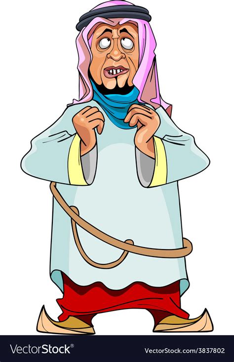 Cartoon man in Arab clothing Royalty Free Vector Image