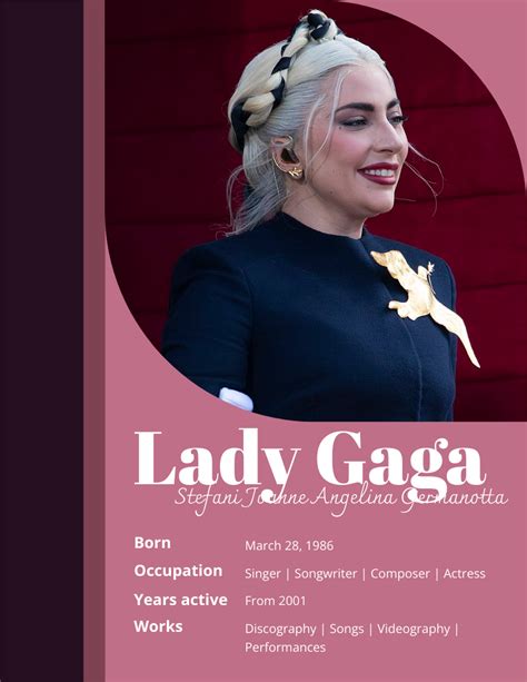 Lady Gaga Biography | Biography Template