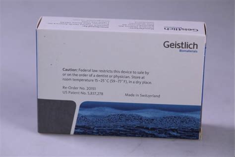 Collagen Membrane White Geistlich Bio-Gide 30 x 40 mm (Resorbable Bilayer Membrane), Packaging ...