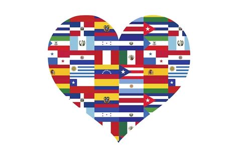 Premium Vector | National Hispanic Heritage Month Flags Heart