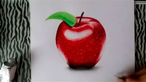 Manzana Roja Dibujo realista | Drawing Realistic Red Apple - Versión #1 - YouTube