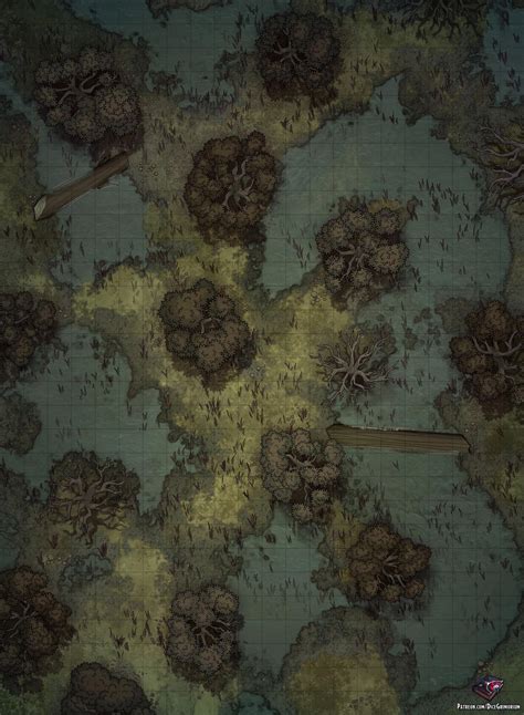 Swamp Battle Map 22x30 : r/Roll20