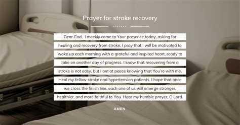 An inspiring prayer for stroke recovery – AvePray