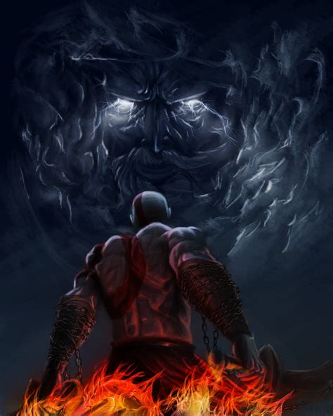 Kratos vs Zeus by AsgerLanghoff on DeviantArt