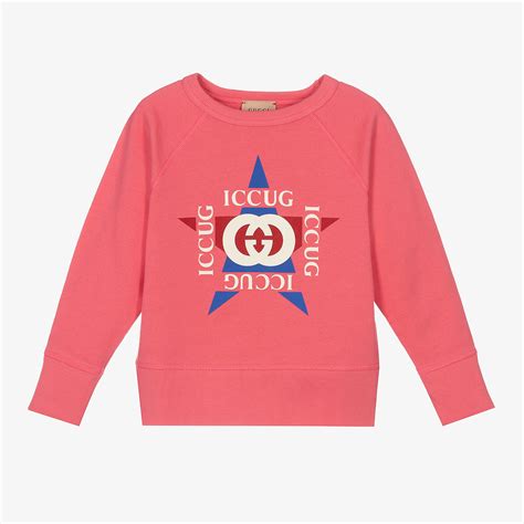 Gucci - Girls Pink Cotton Logo Hoodie | Childrensalon