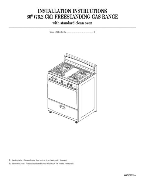 Manual For Whirlpool Gas Stove