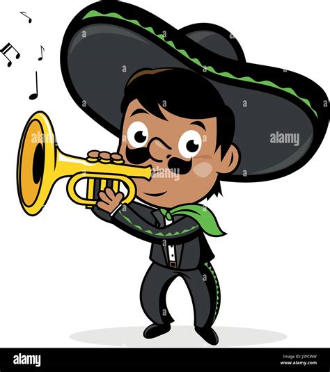 Mexican mariachi man playing the trumpet Stock Vector Image & Art - Alamy