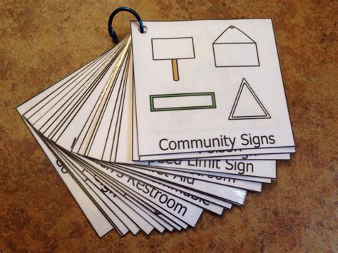 Community signs flash cards social skills flash cards learning picture ...