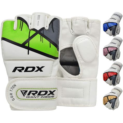 RDX MMA Gloves for Grappling Martial Arts, D-Cut Open Palm Maya Hide ...