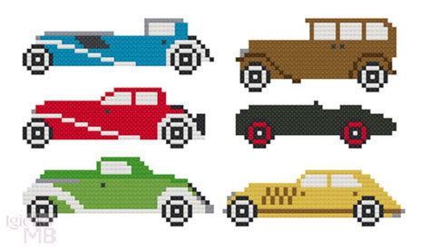 Retro Cars Digital Cross Stitch Pattern Instant Download | Etsy