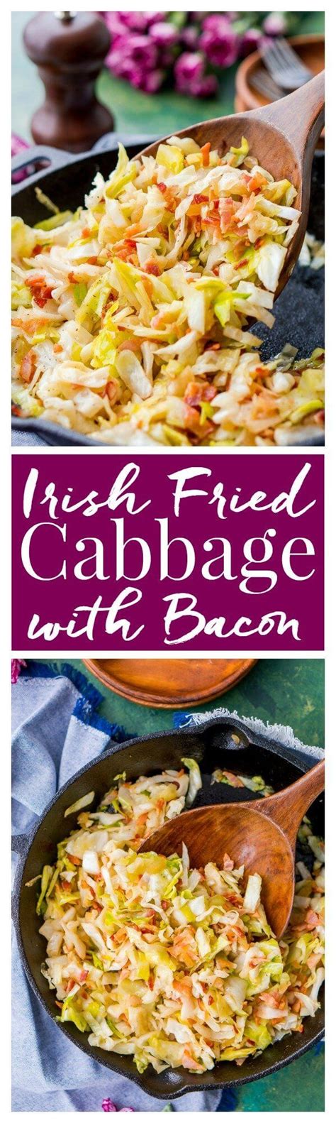 Irish Fried Cabbage and Bacon is a simple recipe that's pan-fried in bacon grease and loaded up ...