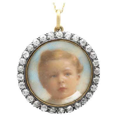Victorian Heart Shaped 2.32 Carat Diamond Pearl Gold Pendant at 1stDibs