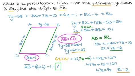 Area And Perimeter Of Parallelogram