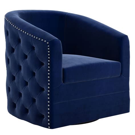 Velci Swivel Blue Accent Chair - Splendid Furnishings